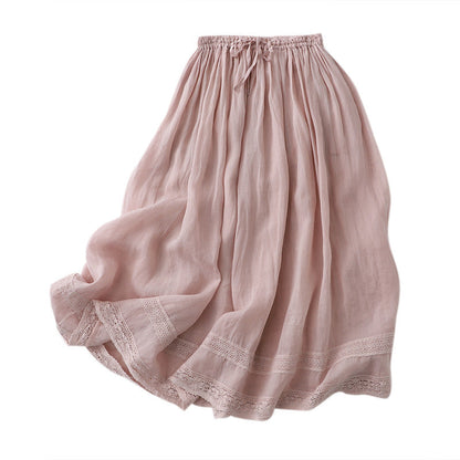 Fashionable Elastic Waist Double-layer Dress For Women