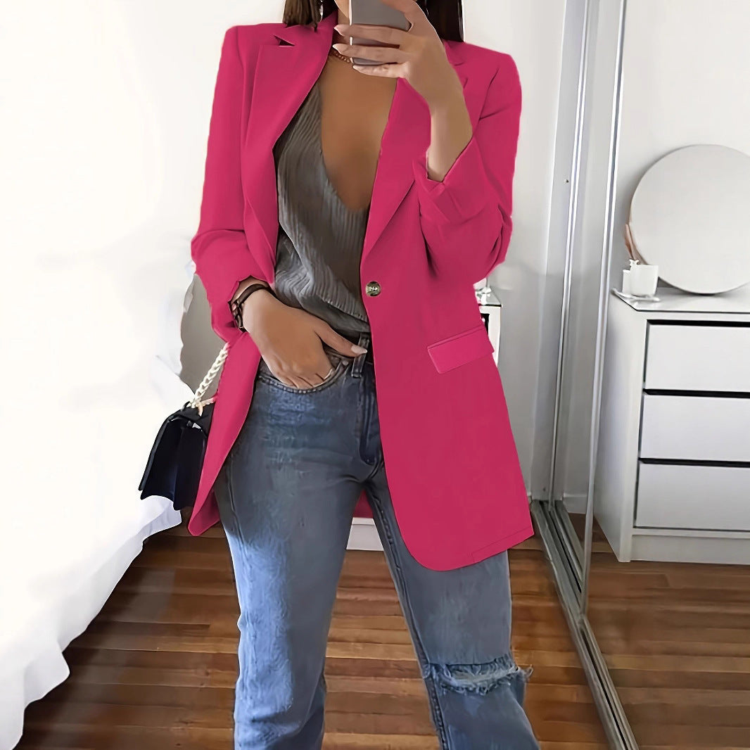 New Stylish Casual Slim-fit Lapel Blazer For Women