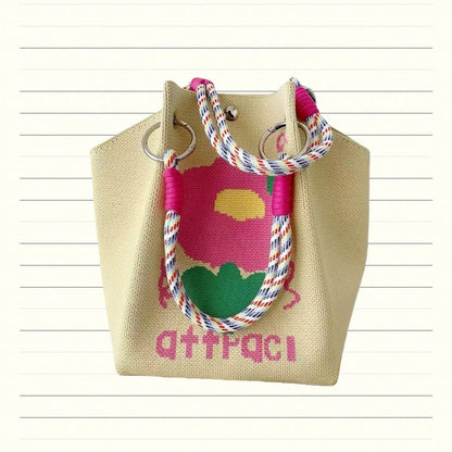 Knitted Tote Bag Commuter-friendly Handbag Simple Style