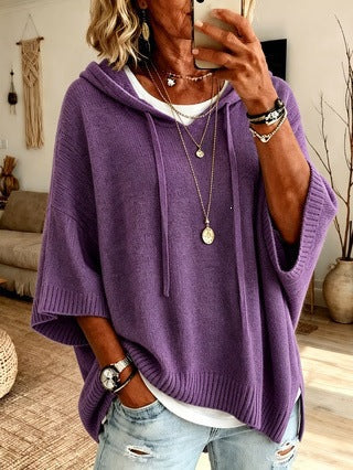 New Knitted Hooded Drawstring Sweater Sweatshirt Knit Outerwear For European And American Women For Amazon Independent Site 2026