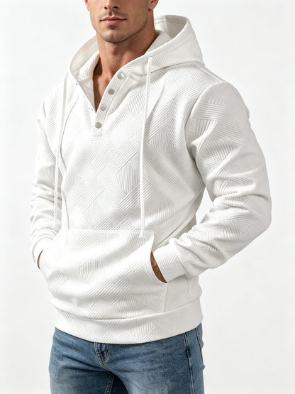 Mens Retro Long-Sleeve Hoodie Top