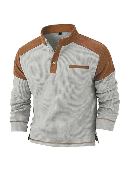 Mens Casual Corduroy Hoodie With A Stand-up Collar And Long Sleeves