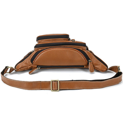 Men's Leather Waist Bag Outdoor Casual