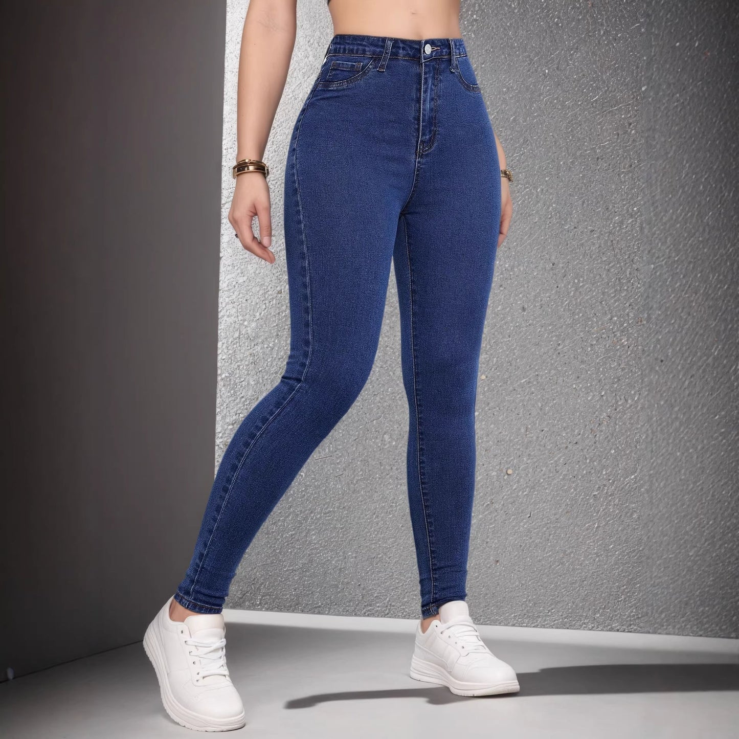 Stretchy Slim-fit Skinny Jeans High-waisted With Tummy-control Design