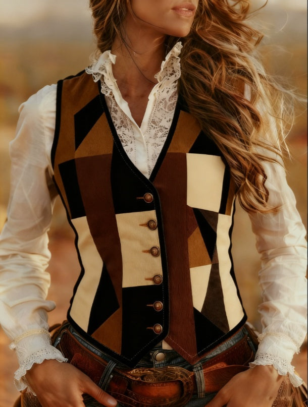 Casual Sleeveless V-neck Slim-fit Vest