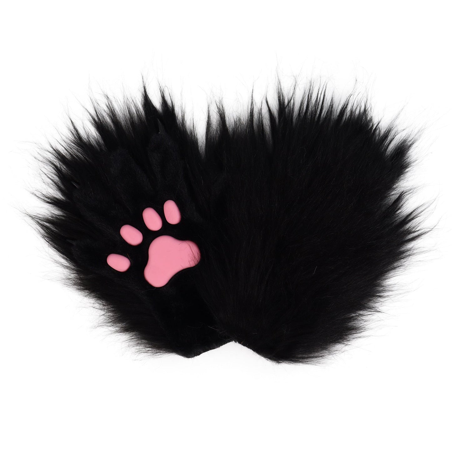 Halloween Long-plush Cat-claw Full-finger And Half-finger Gloves