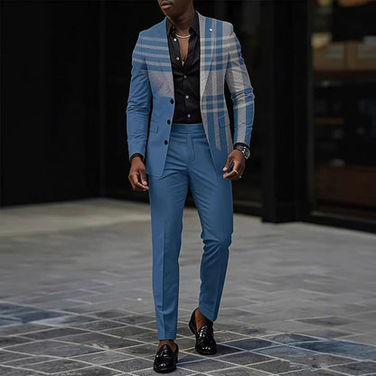 Mens Business-Casual Suit Pants Two-Piece Set
