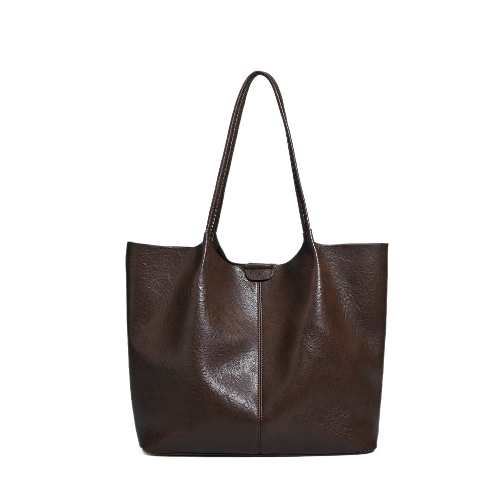 Large-capacity Soft-leather Underarm Shoulder Bag