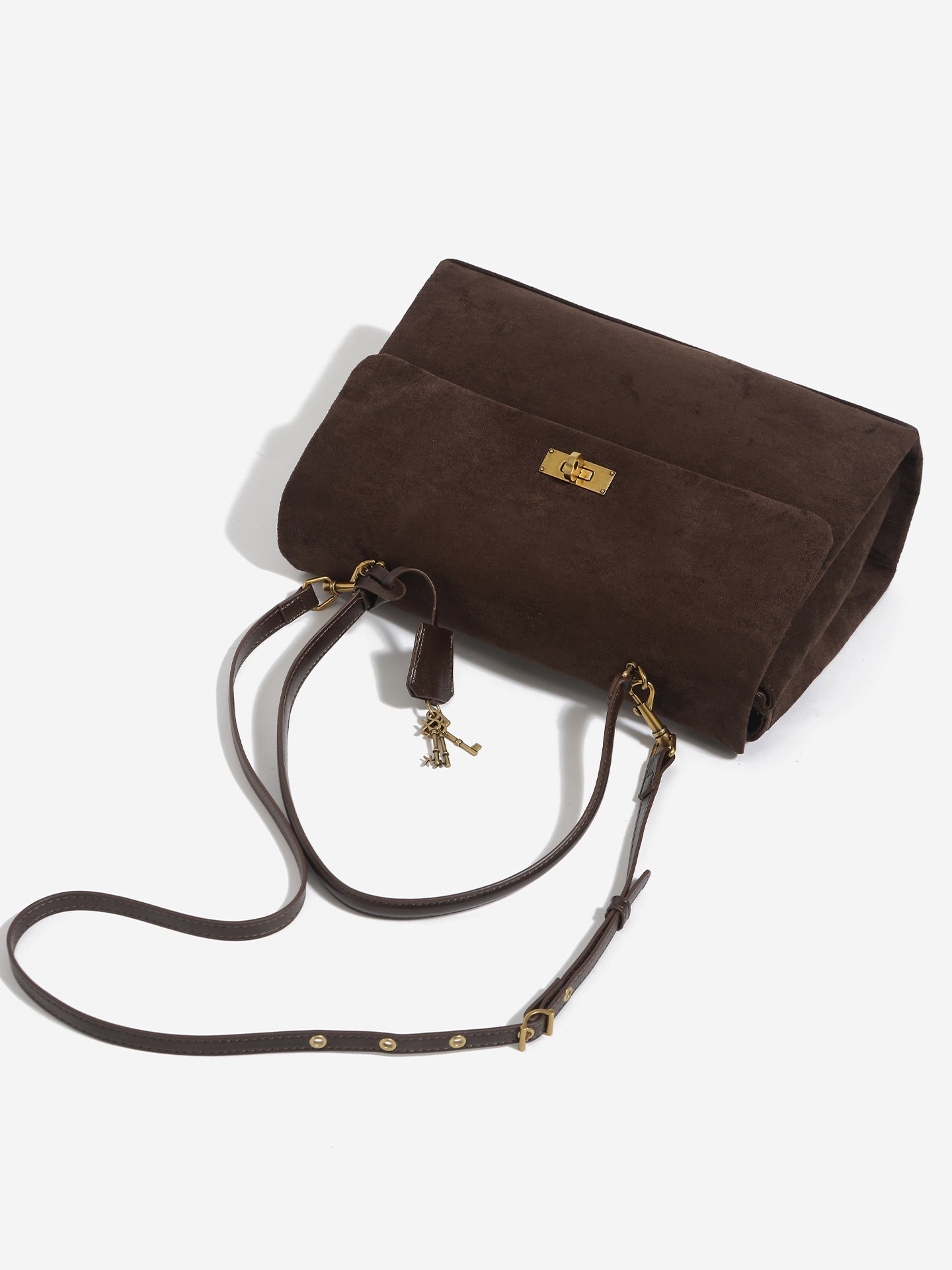 Autumn Winter Suede-Effect Large Tote Messenger Bag