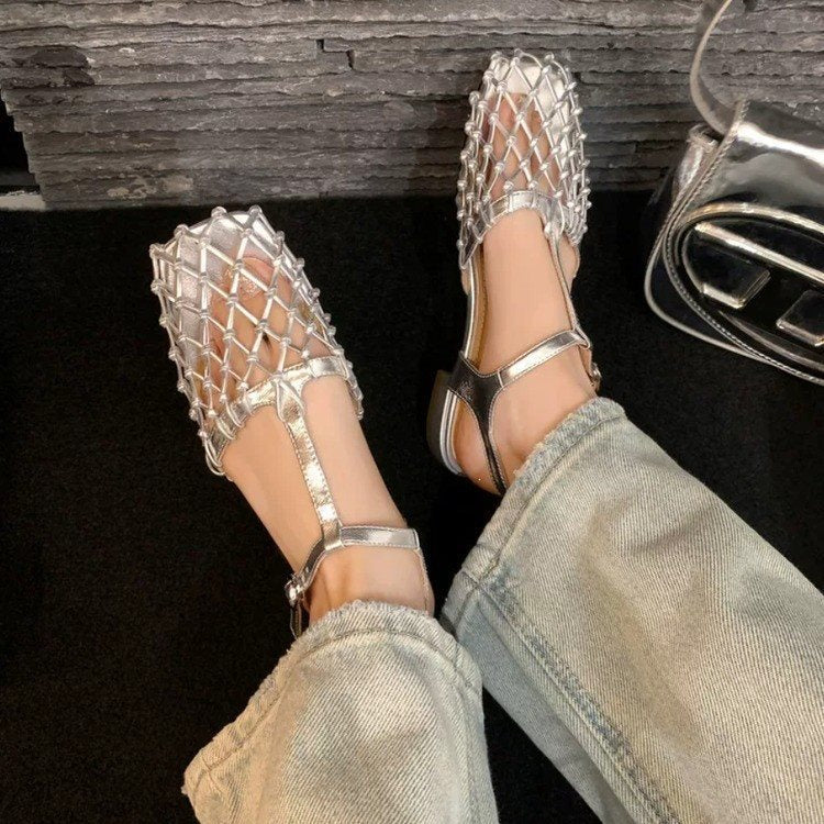 Niche-design Bag Roman Shoes Sandals Mesh Upper