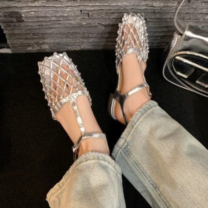 Niche-design Bag Roman Shoes Sandals Mesh Upper