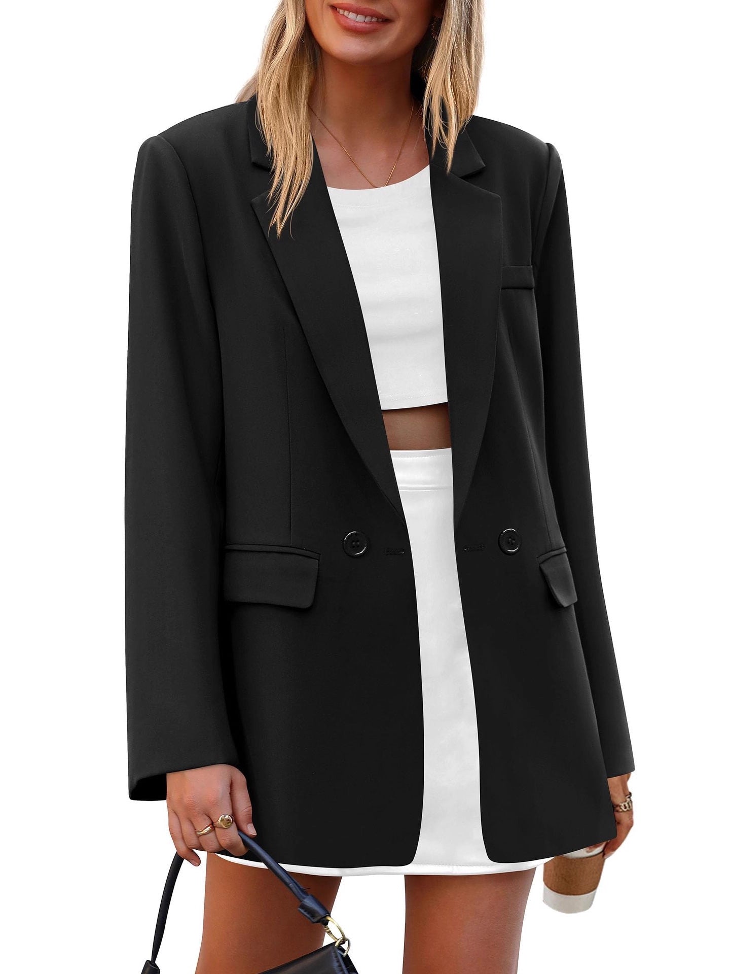 Casual Relaxed-fit Figure-flattering Versatile Commuter Blazer For Women