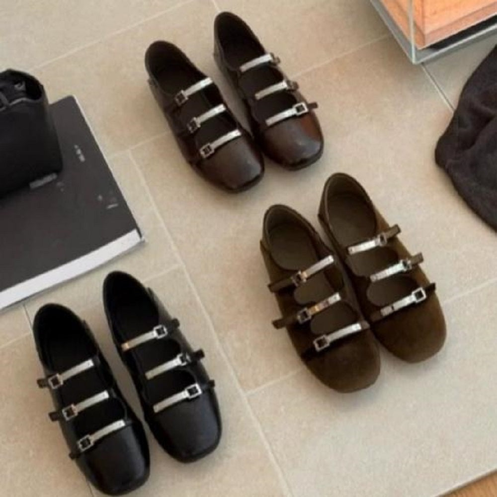 Retro Mary Jane Shoes, Shallow Mouth Single Shoe, Flat Bottomed Small Leather Shoes
