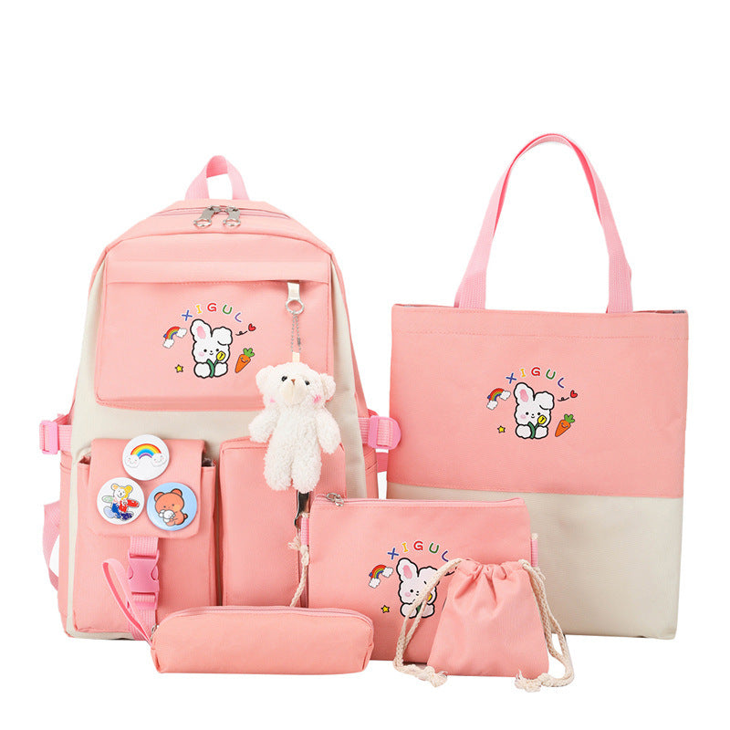 Girls Fashion Cartoon Large Capacity Backpack