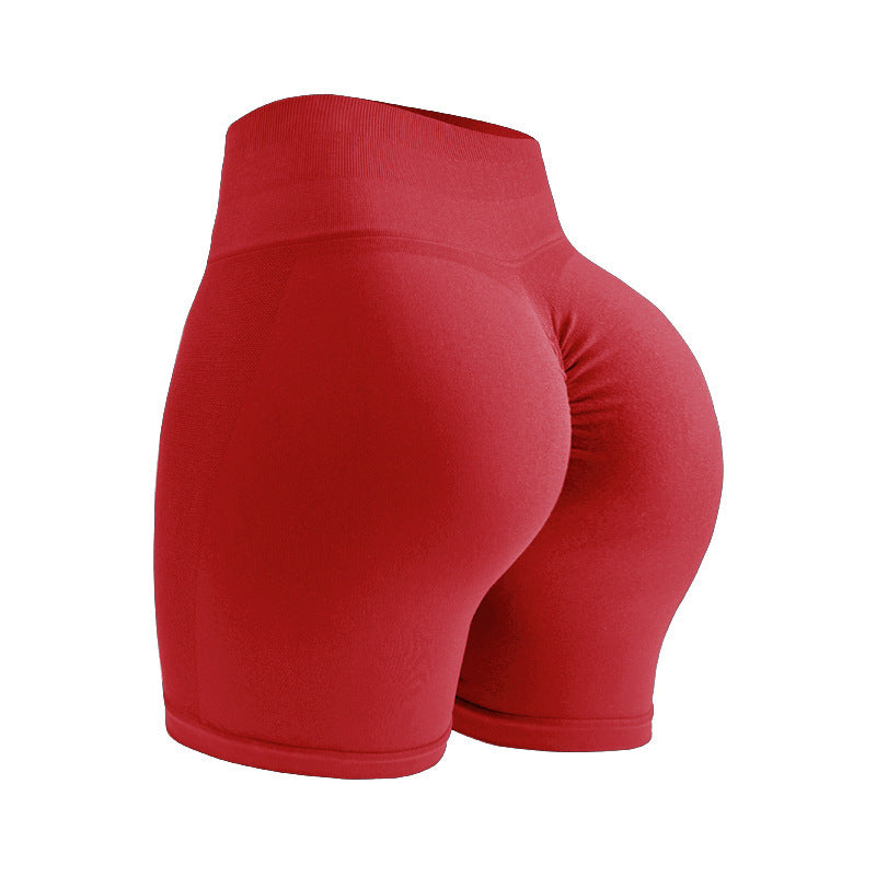 Nude Feeling Seamless High Rise Tight Gym Shorts Peach Hip Sculpting Three Length Yoga Running Workout Shorts For Women