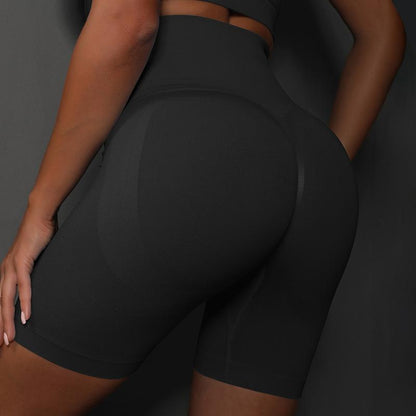 Women Seamless Solid Yoga Shorts Butt Lifting Workout Running Sports Short