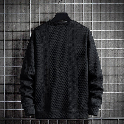 Mens Loose-Fit Casual Crew-Neck Pullover Bottoming Shirt