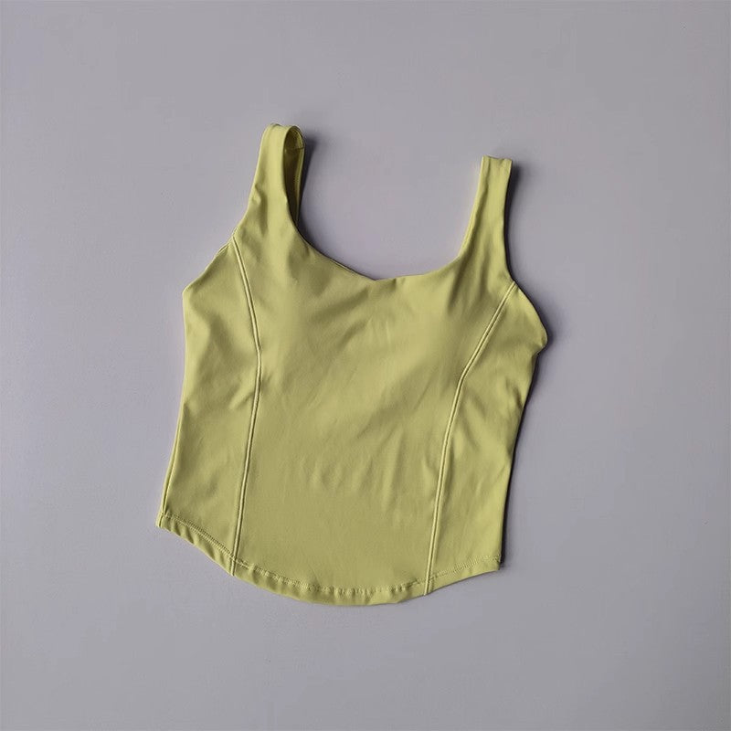 Womens Shock-Resistant High-Elastic Running And Fitness Tank Top
