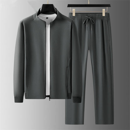 Stand Collar Sweater Cardigan Sports Suit For Men