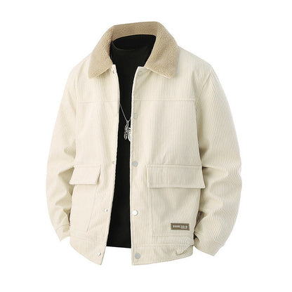 Mens Thickened Lapel Jacket Coat