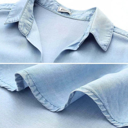 Summer-Autumn Tencel Denim Shirt For Women