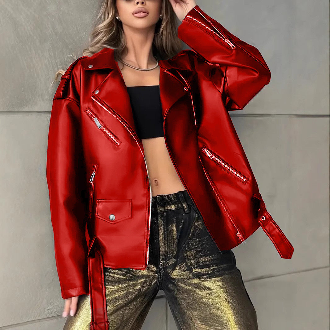 Leather Biker Jacket For Women Boyfriend-Style