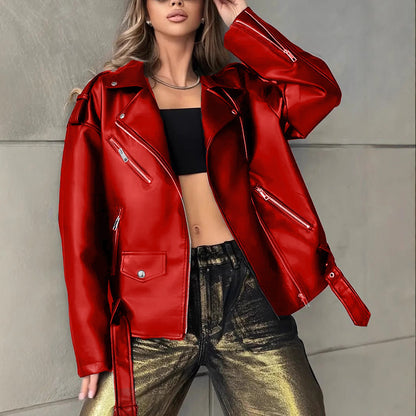 Leather Biker Jacket For Women Boyfriend-Style
