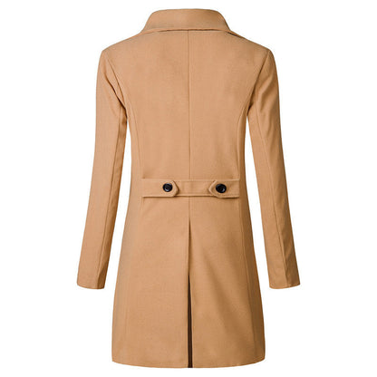 Double Breasted Mid-length Trench Coat Plus Size