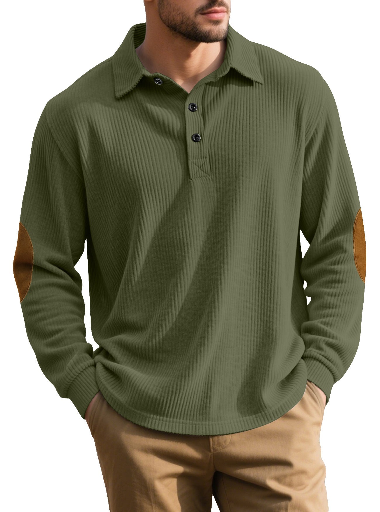 Cross-border Foreign Trade Jacquard Sweatshirt, New Amazon Spring & Autumn Men's Loose Pullover With European & American Style Collar And Elbow Pads