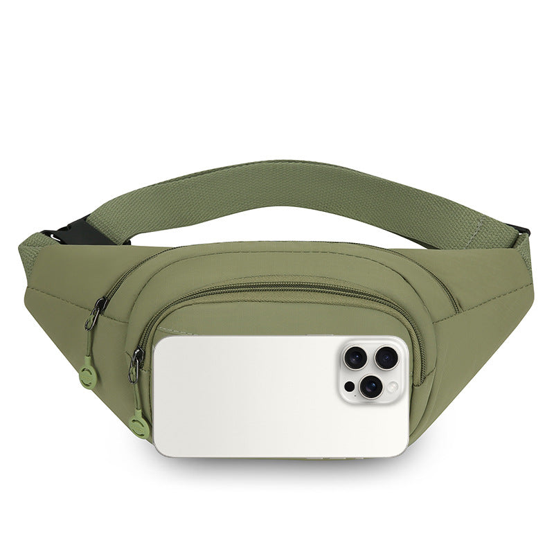 New Simple Crossbody Bag Forest Series Versatile Leisure Nylon Shoulder Bag Outdoor Sports Mobile Waist Bag Women's Chest Bag