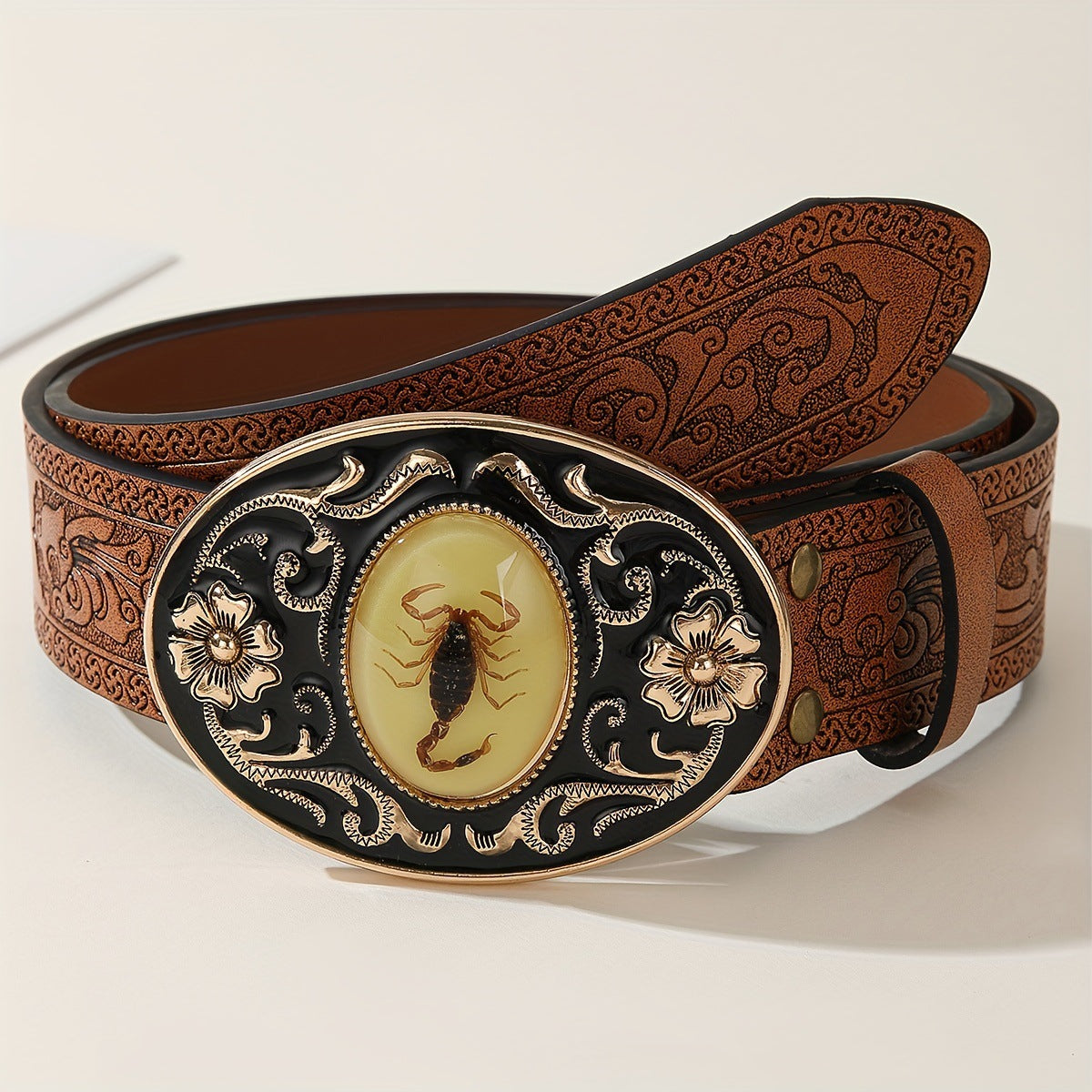 Creative Casual Patterned Scorpion Leather Belt For Men