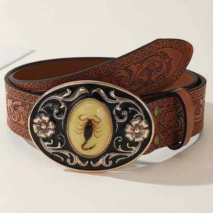 Creative Casual Patterned Scorpion Leather Belt For Men