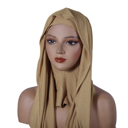 Modal Multi-color Breathable Neck Warmer Highly Elastic Base-layer Hooded Long Scarf Set