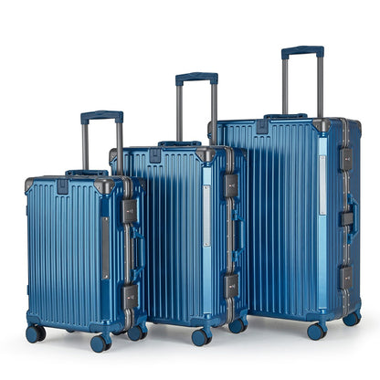 Large-Capacity Aluminum-Frame Rolling Suitcase For Business Travel