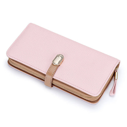 Large Capacity Zipper Handbag with Phone Holder