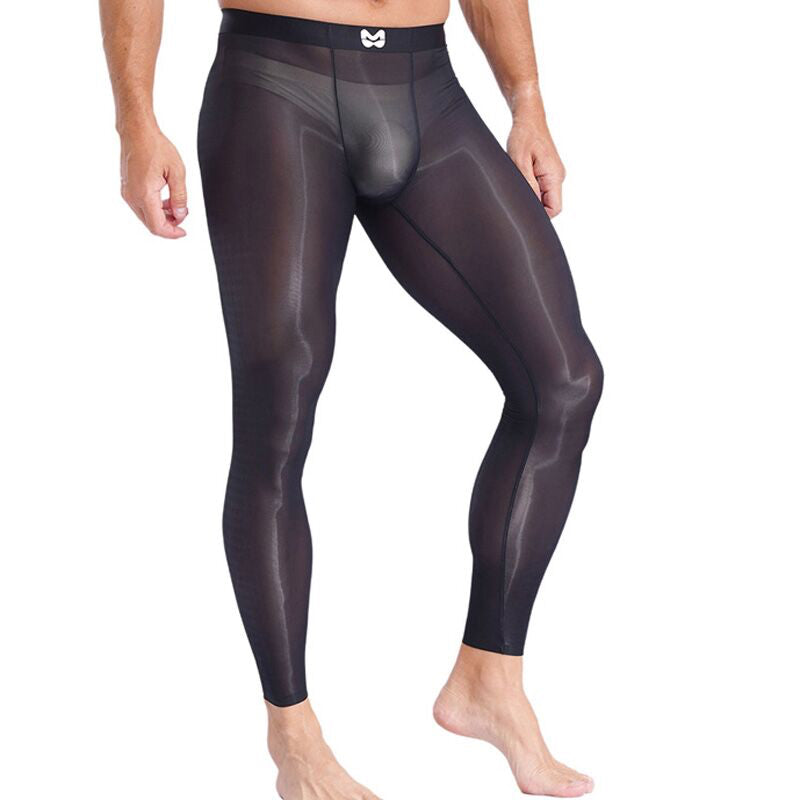 Ice Silk Nude Feel Yoga Pants Thin Men's Long Johns