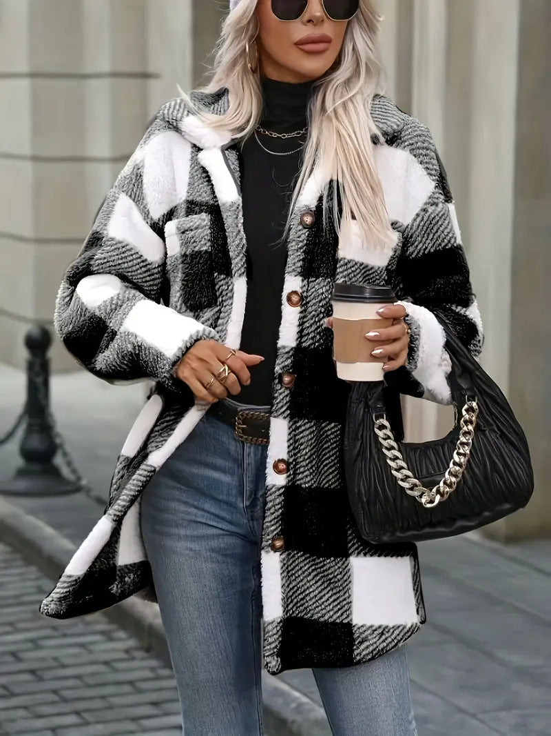 Womens Elegant Faux Fur Coat