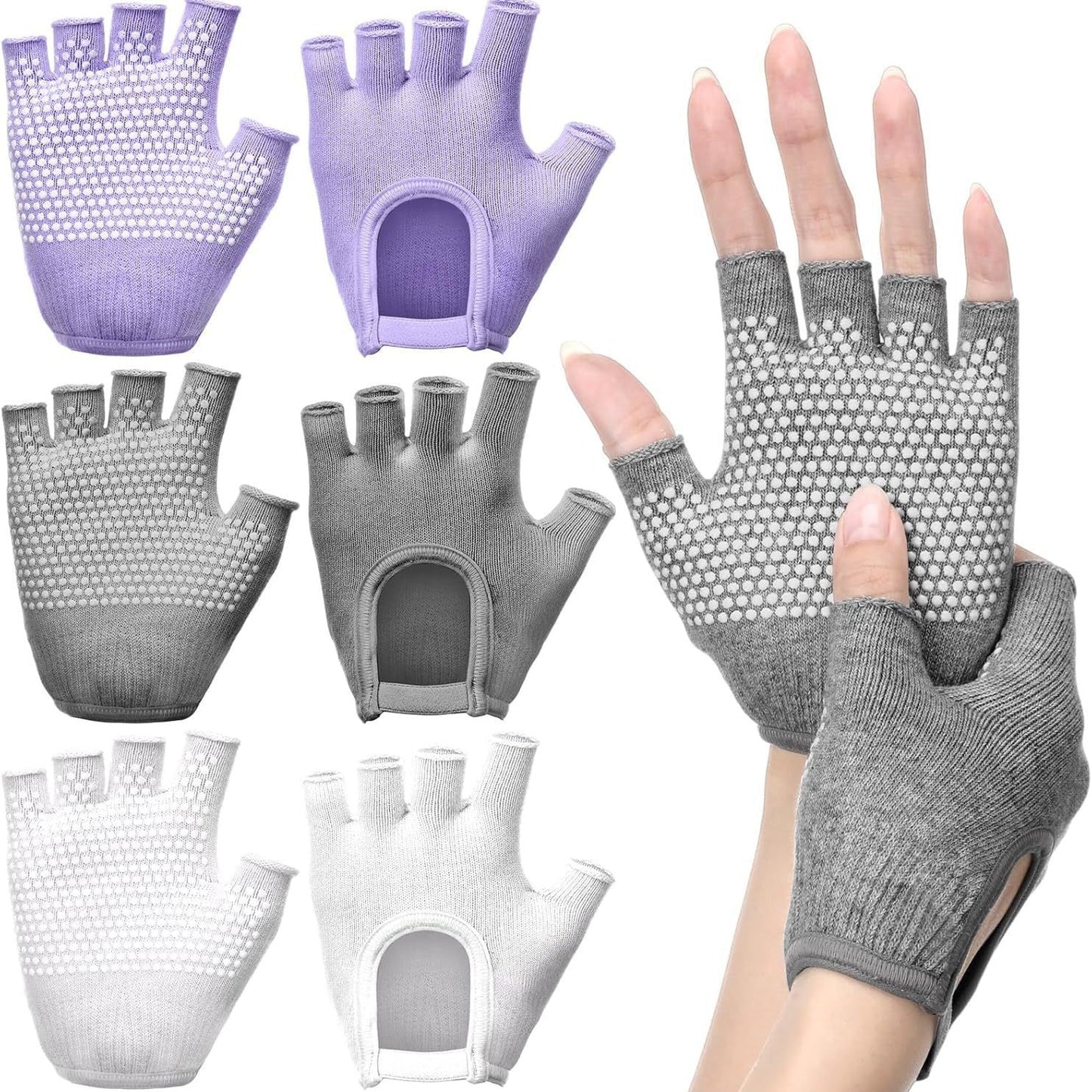Non-slip Aerial Yoga Cotton Breathable Half-finger Gloves