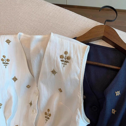 Elegant Relaxed-fit Versatile V-neck Waistcoat Vest