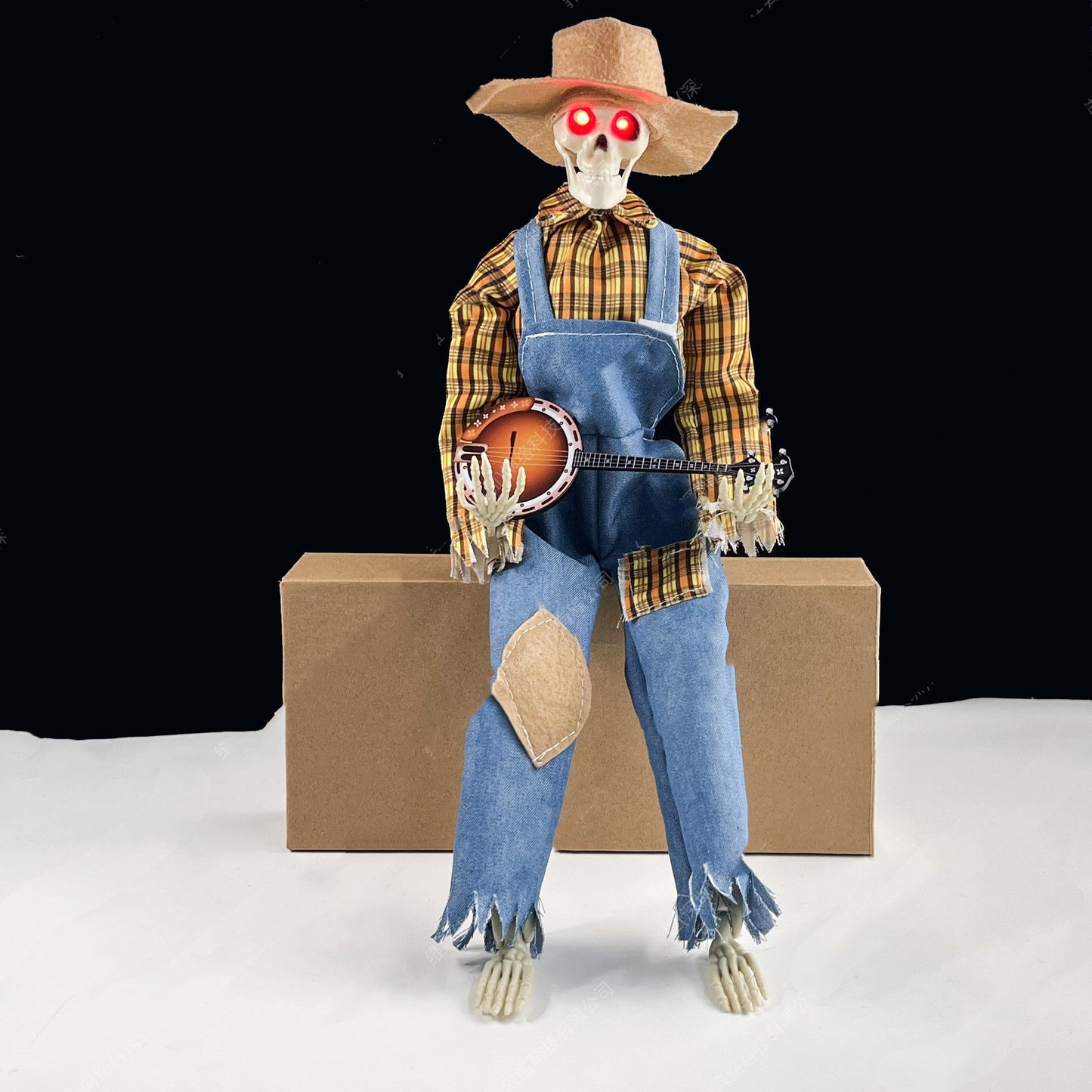 Luminous Skull Skeleton Decoration - Glowing Eyes for Halloween