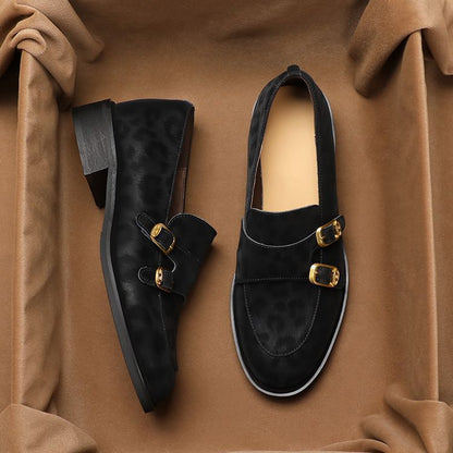 Women's Shallow Vamp Loafer Leather Shoes, Slip-on, 2025 Spring New Arrival, British Style Leopard Print Flat French Pumps