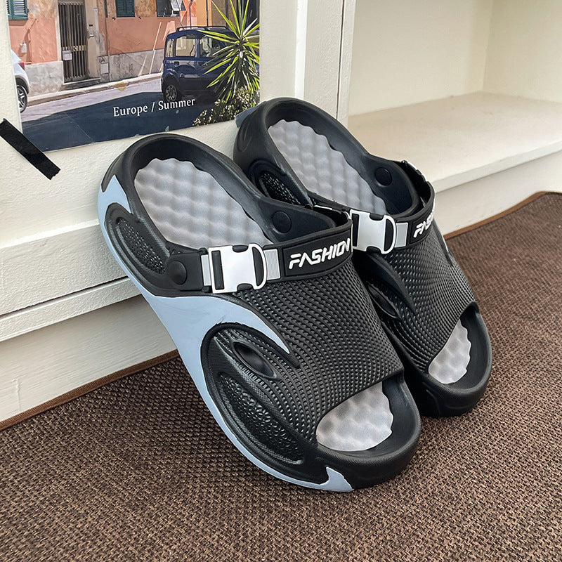 Mens Soft-Soled Non-Slip Foot-Massage Dual-Wear Sports Sandals