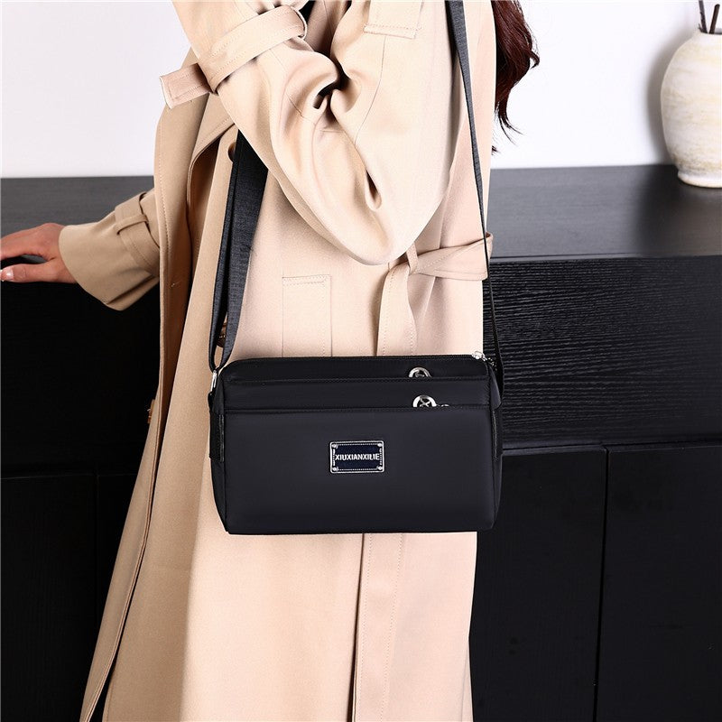 Multi Layer Women's Shoulder Bag, Simple And Versatile, Crossbody Mother Bag, Large Capacity, Fashionable Three-dimensional Cylindrical Bag