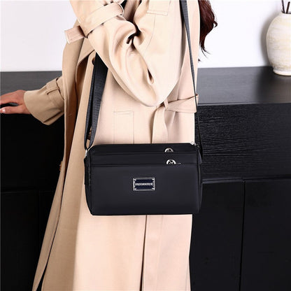 Multi Layer Women's Shoulder Bag, Simple And Versatile, Crossbody Mother Bag, Large Capacity, Fashionable Three-dimensional Cylindrical Bag