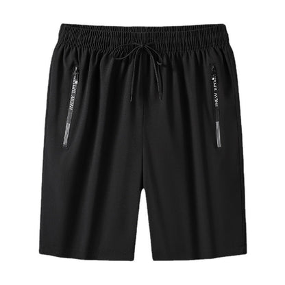 Men's Shorts Summer New Cross-border Ice-cool Four-sided Elastic Outer Wear Pants Casual Sports Pants Ice Silk Beach Pants