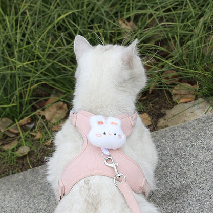 Cat Pulling Rope Adjustable Cat Walking Rope Cute Kittens Special For Going Out Chest Strap Small Dog Pet Supplies