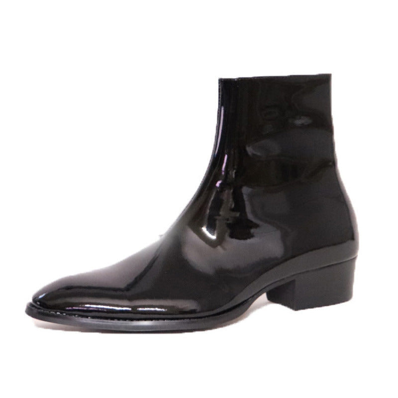Men's Chelsea Boots Leather Pointed-Toe Dr Martens Style Boots
