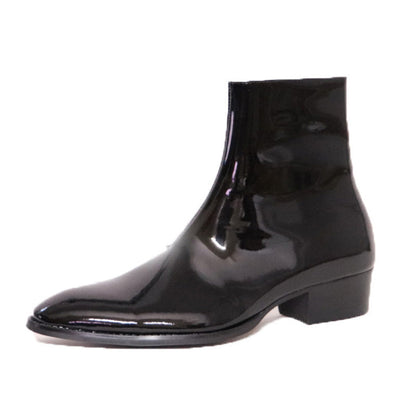 Men's Chelsea Boots Leather Pointed-Toe Dr Martens Style Boots