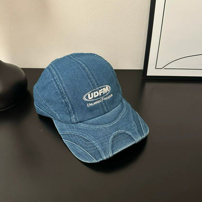 American-style Vintage Water-washed Texture Baseball Cap With Three-dimensional Letters And Curved Brim Baseball Cap For Casual Wear, Versatile And Adjustable, Trendy