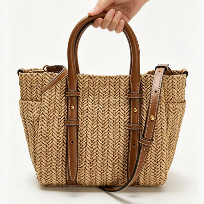 Straw Woven Hand-held Shoulder Crossbody Bag